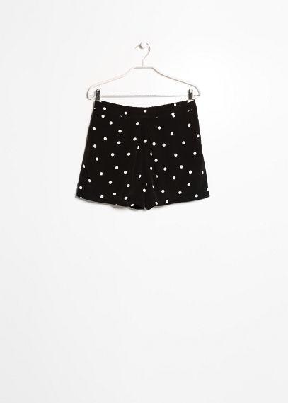 Mango Polka-dot Pleated Shorts