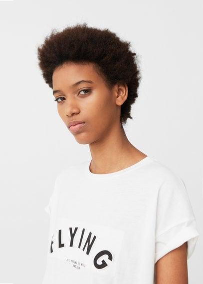 Mango Mango Embossed Text T-shirt