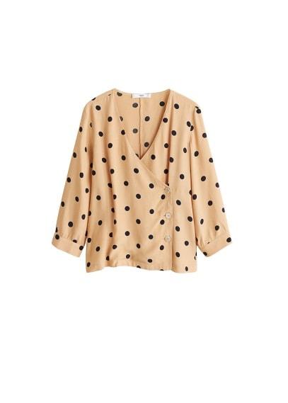 Mango Mango Polka Dot Cross Blouse