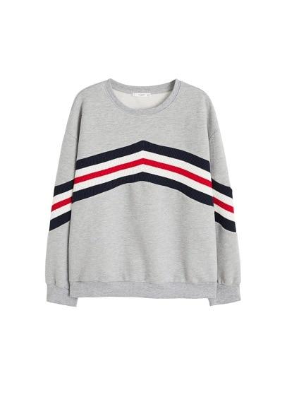 Violeta By Mango Violeta By Mango Cotton Contrast Panels Sweatshirt