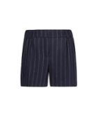 Mango Pinstripe Wool-blend Shorts