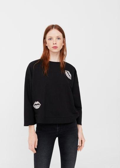 Mango Mango Crystals Cotton Sweatshirt