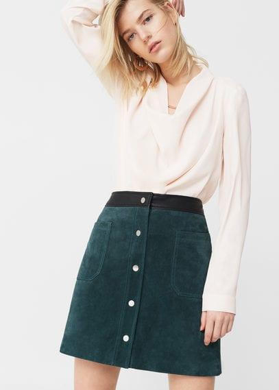 Mango Mango Waterfall Neck Blouse