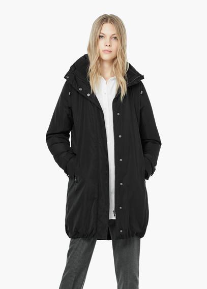 Mango Funnel Neck Feather Coat