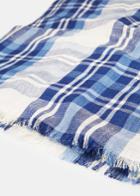 Mango Man Check Linen-blend Scarf