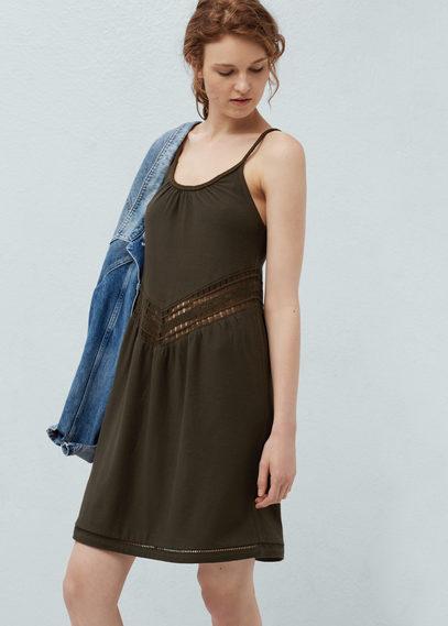 Mango Mango Open-work Trim Dress
