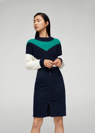 Mango Mango Slit Denim Skirt