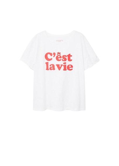 Violeta By Mango Violeta By Mango Appliqu Message T-shirt