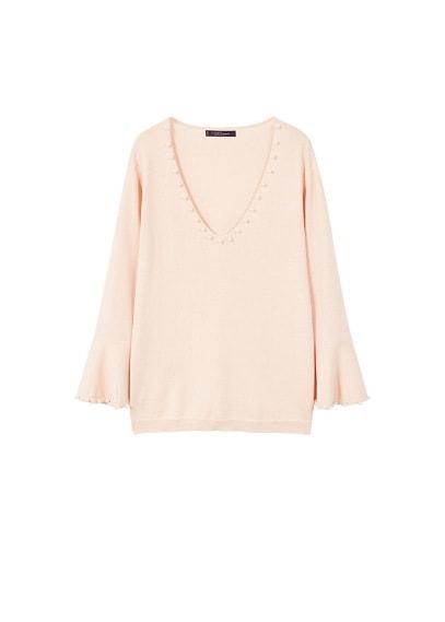 Violeta By Mango Violeta By Mango Pearls Neckline Sweater