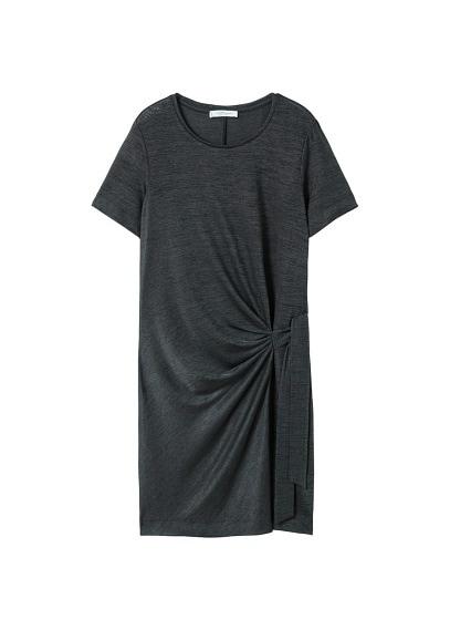 Violeta By Mango Violeta By Mango Bow Metallic Dress