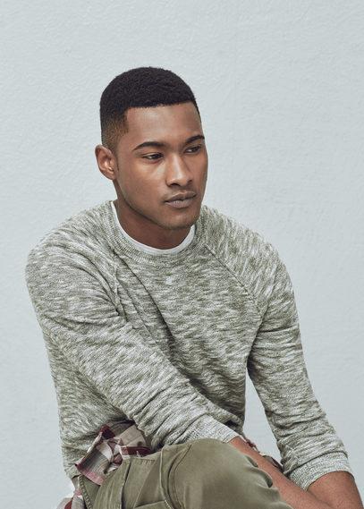 Mango Man Flecked Cotton-blend Sweater