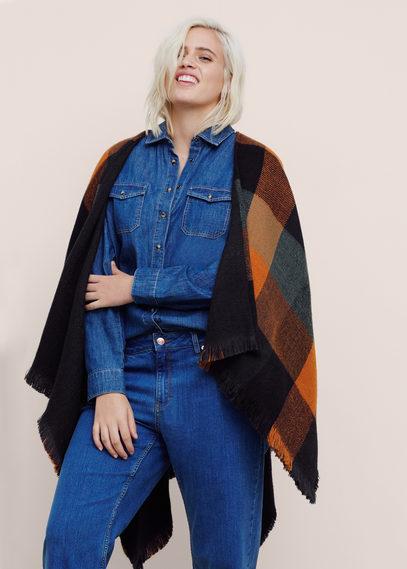 Violeta By Mango Violeta By Mango Check Poncho