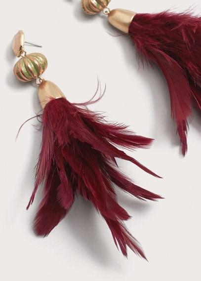 Violeta By Mango Violeta By Mango Pendant Feathers Stone Earrings