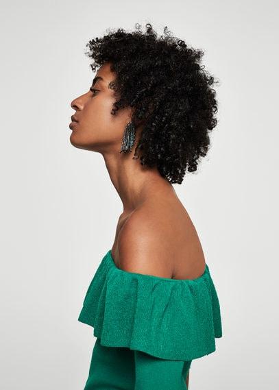 Mango Mango Off-shoulder Knitted Sweater