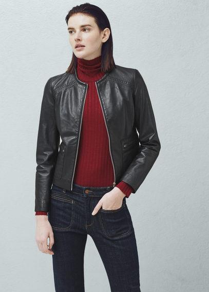 Mango Mango Pocket Leather Jacket