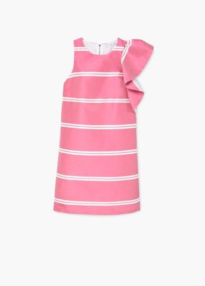 Mango Mango Striped Ruffle Dress