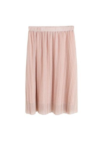 Mango Mango Pleated Metal Thread Skirt