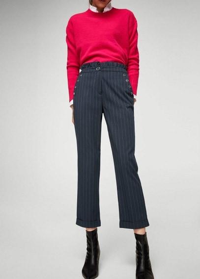 Mango Mango Eyelets Striped Trousers
