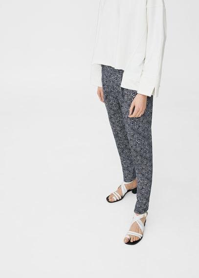 Mango Mango Printed Baggy Pants