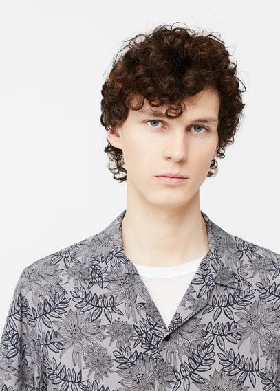 Mango Man Mango Man Regular-fit Leaf-print Shirt