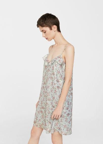 Mango Mango Metallic Floral Dress