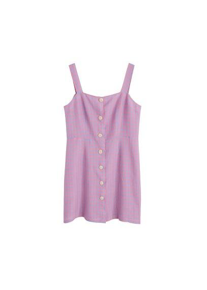 Violeta By Mango Violeta By Mango Checked Linen Dress