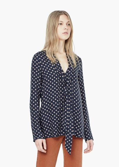 Mango Mango Bow Printed Blouse