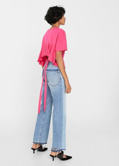 Mango Mango Ruffles Crop T-shirt