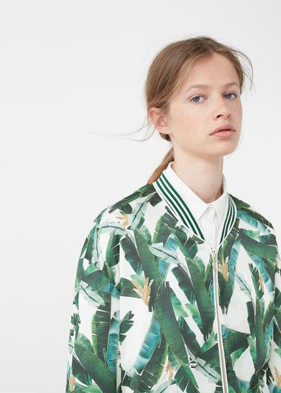Mango Mango Tropical Print Bomber