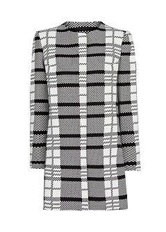 Mango Check Jacquard Straight-cut Coat