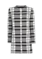 Mango Check Jacquard Straight-cut Coat
