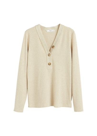 Mango Mango Buttoned Cotton T-shirt