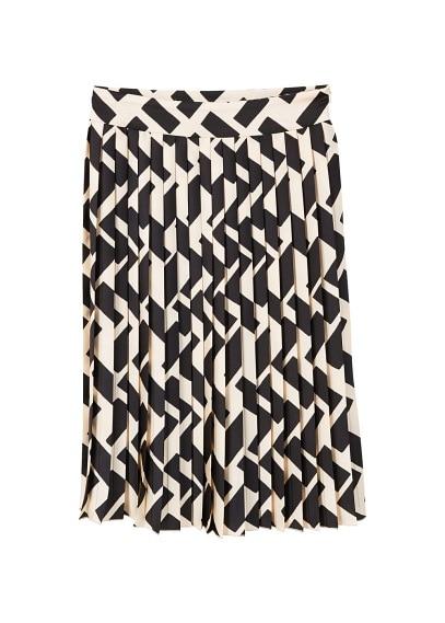 Mango Mango Geometric Print Pleated Skirt