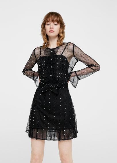 Mango Mango Crystals Tulle Dress