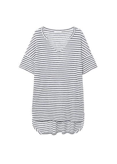 Violeta By Mango Violeta By Mango Striped Linen T-shirt