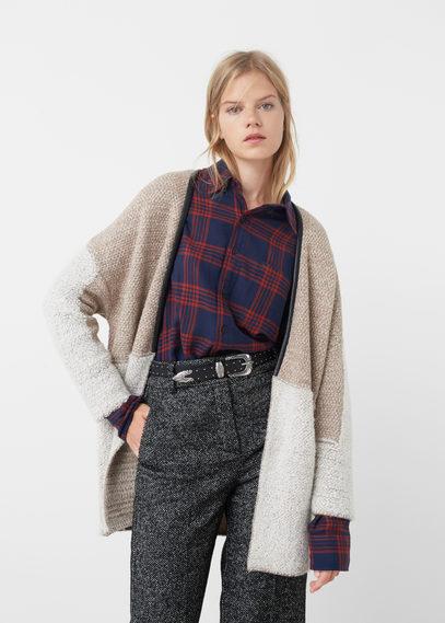 Mango Mango Contrasting Wool-blend Cardigan