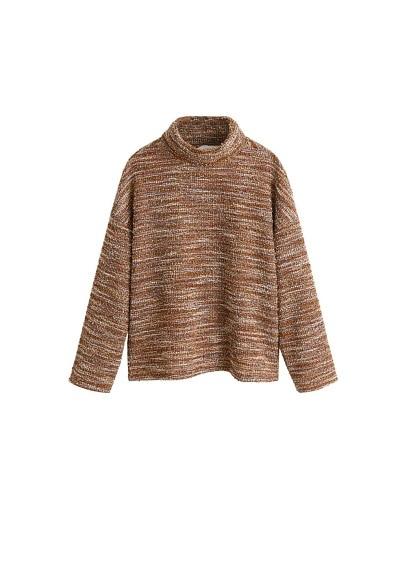 Mango Mango High Collar Tweed Sweater