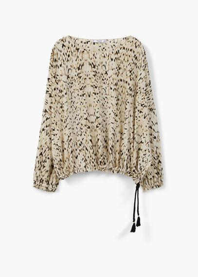 Mango Mango Tied Hem Blouse