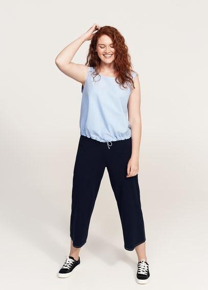 Violeta By Mango Violeta By Mango Elastic Cord Cropped Blouse