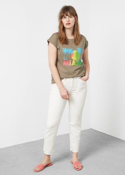 Violeta By Mango Violeta By Mango Palm Image T Shirt