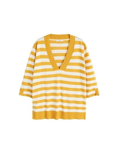 Violeta By Mango Violeta By Mango Striped Cotton-blend Sweater