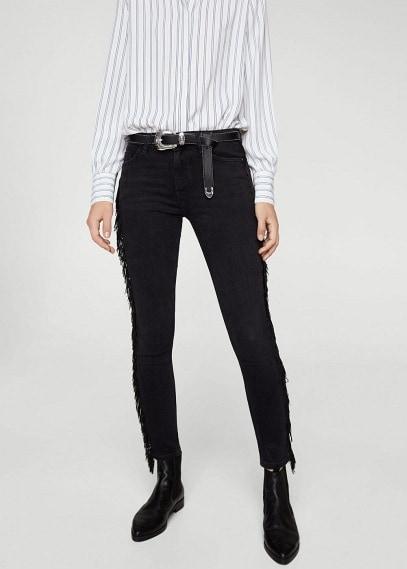 Mango Mango Fringed Skinny Jeans