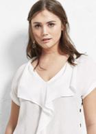 Violeta By Mango Ruffled Detail T Shirt