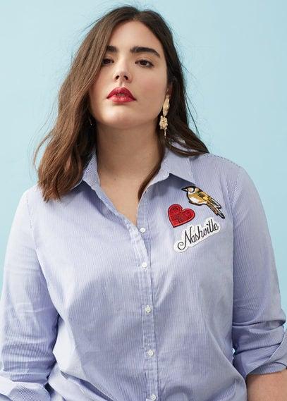 Violeta By Mango Violeta By Mango Patches Cotton Shirt