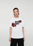Mango Mango Patent Effect Message T-shirt