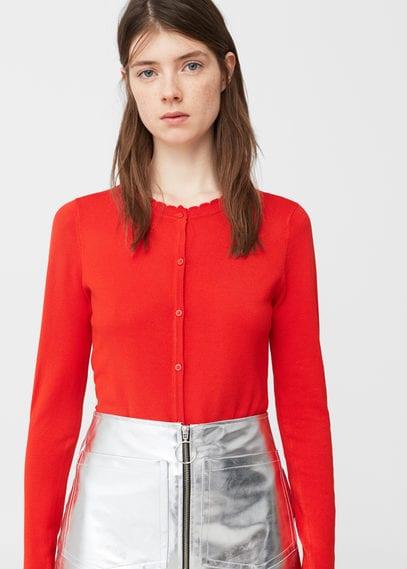 Mango Mango Scalloped Edges Cardigan