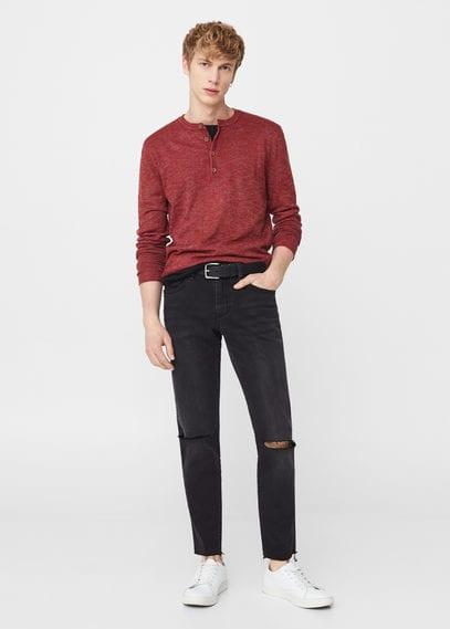 Mango Man Mango Man Henley Cotton Sweater