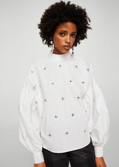 Mango Mango Embroidered Crystals Blouse