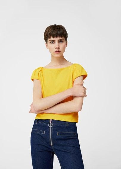 Mango Mango Linen-blend T-shirt