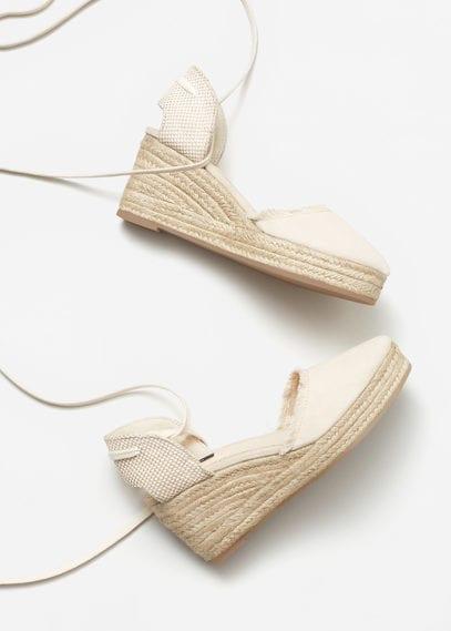 Mango Mango Esparto Linen Wedge